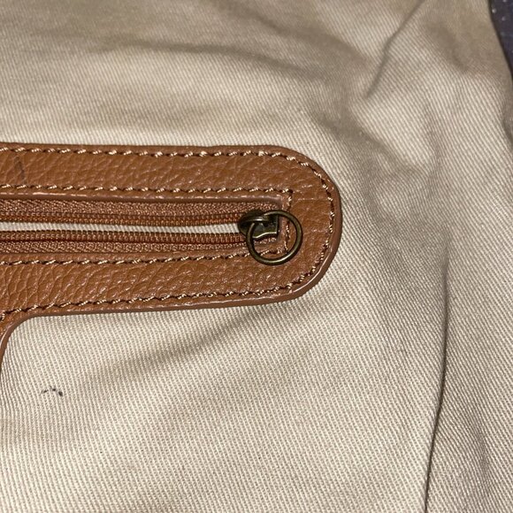 Lucky Brand Leather Crossbody Shoulder Bag Fringe Tan Boho Hippie Western - Picture 7 of 12